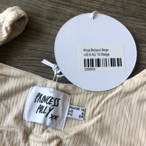 Princess Polly Kloye Bodysuit Beige Size 6 - Picture 6 of 6